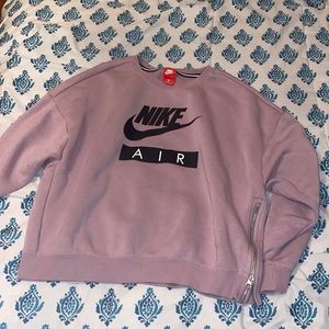 Nike purple sweater , with zip on side